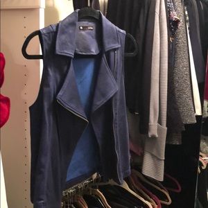 Blue Pleather Vest